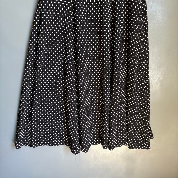 Vintage CYNTHIA HOWIE Women's 8 Sleeveless Black Polka Dot Maxi Dress Flowy - Picture 5 of 10